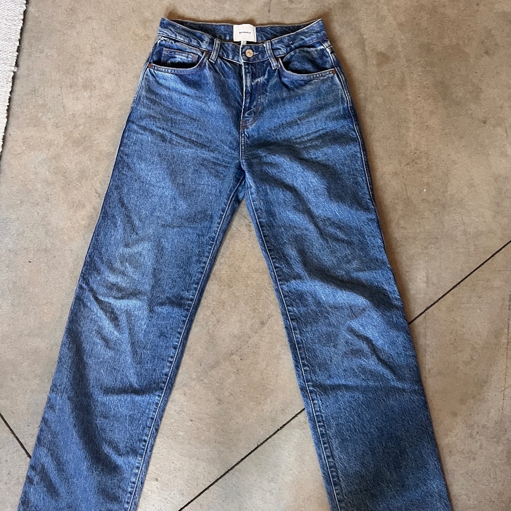 Reformation - Val 90s Mid Rise Straight Jeans - 25 - Wash Pelican